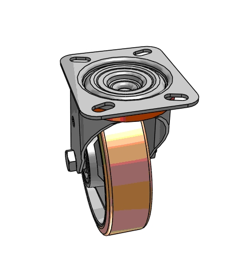 Yikong Tr 150mm Polyurethane Trolley Caster Wheel 220kg Capacity for Agv AMR