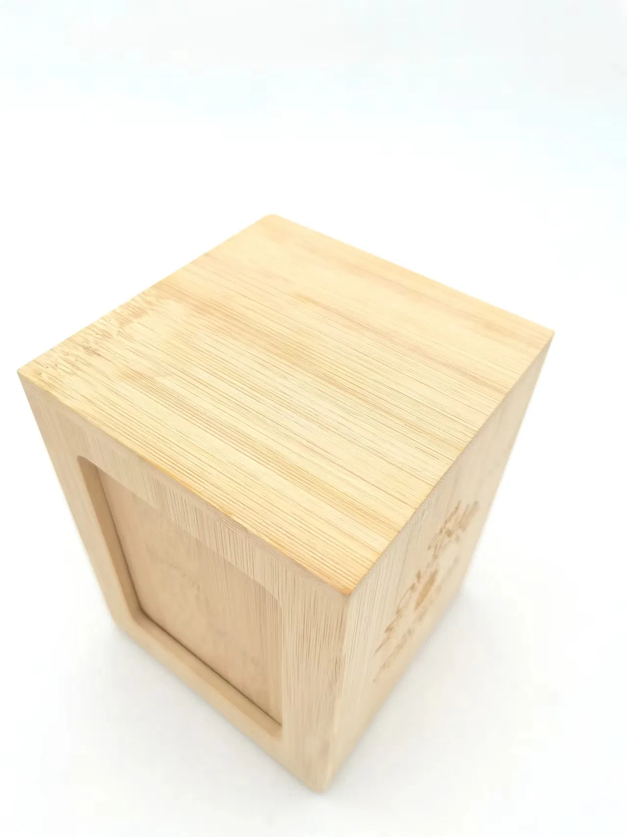 Sustainable Eco-Friendly Laser Logo Bamboo Wood Double Door Table Napkin Box Holder