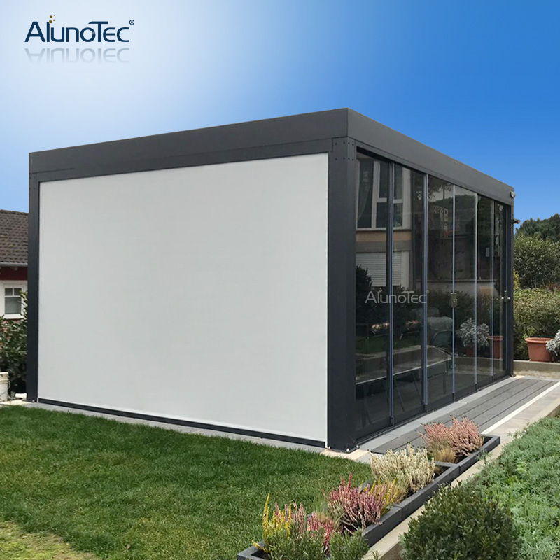 New Style Waterproof Sun Shading Outdoor Garden Fabric Roller Blinds Kits Zip Side Screen by Motor or Manual
