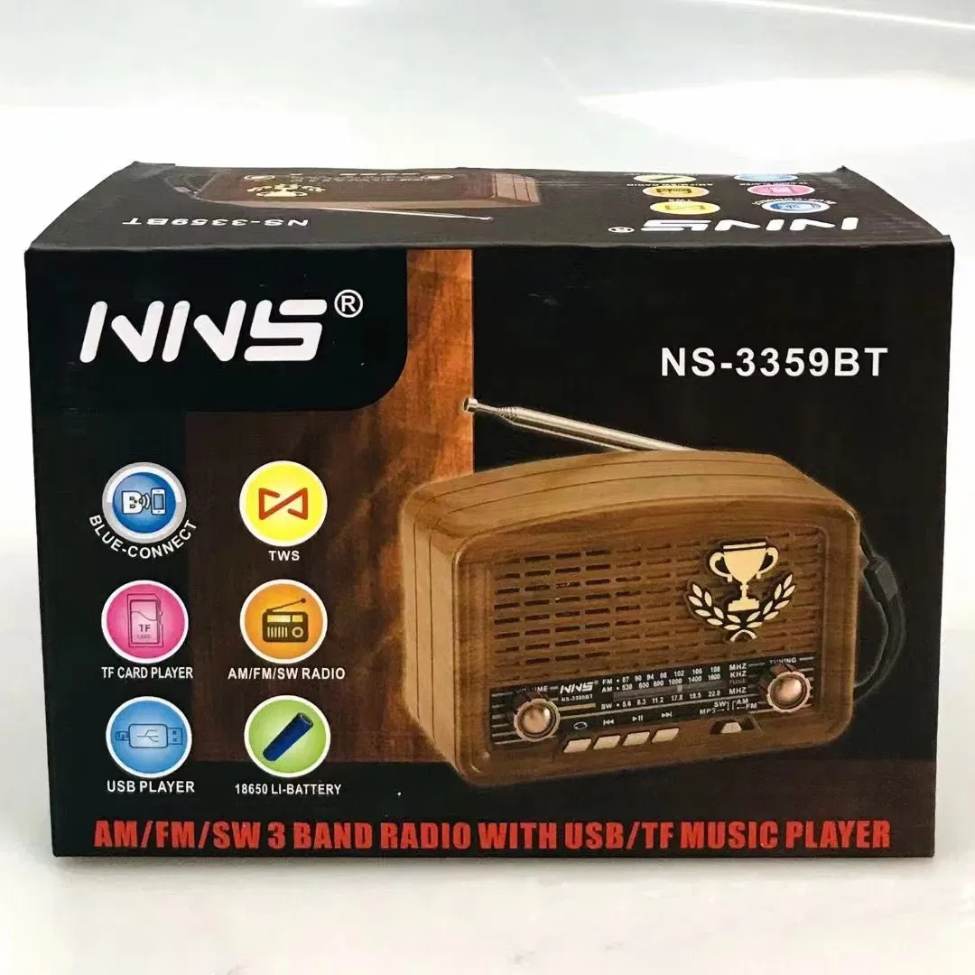 Ретро радио NS-3359BT с Bluetooth, деревянный корпус