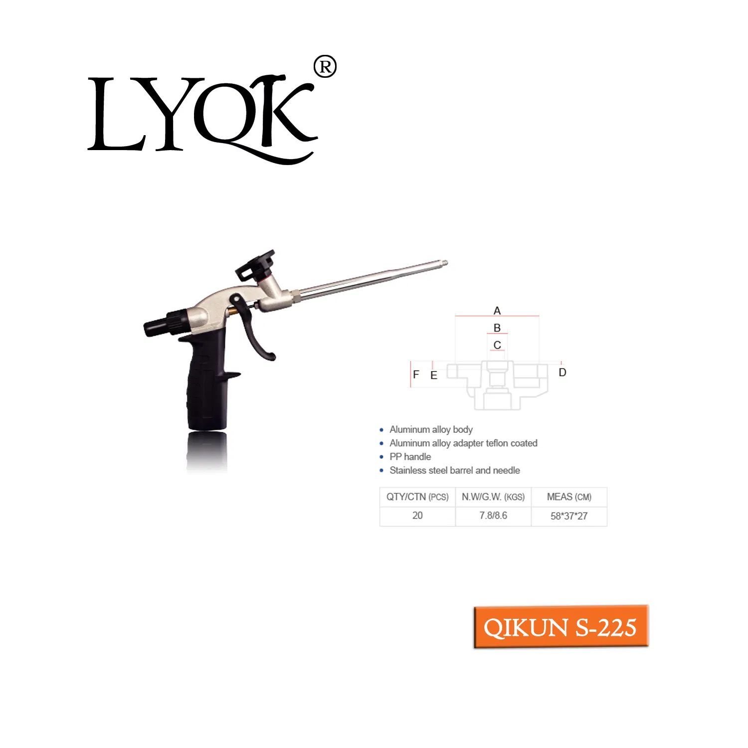 S-223 New Design PU Spray Polyurethane Foam Gun