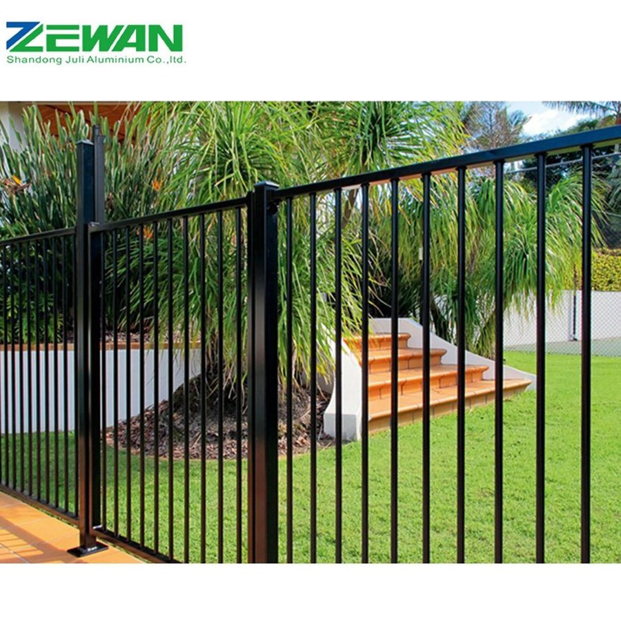 Outdoor Aluminium Safety and Security Fencing Panel Metal Square Post Fences Aluminum Decorative Picket Fence for Garden Decoration / Swimming Pool / Farm