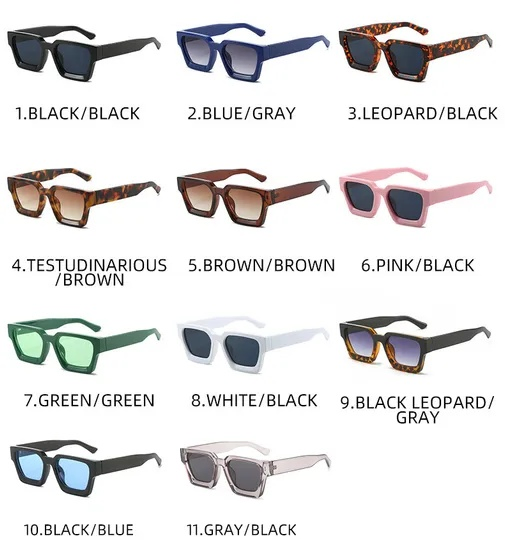 Luxury Designer Thick Frame UV400 Protection Fashion Square Sunglasses