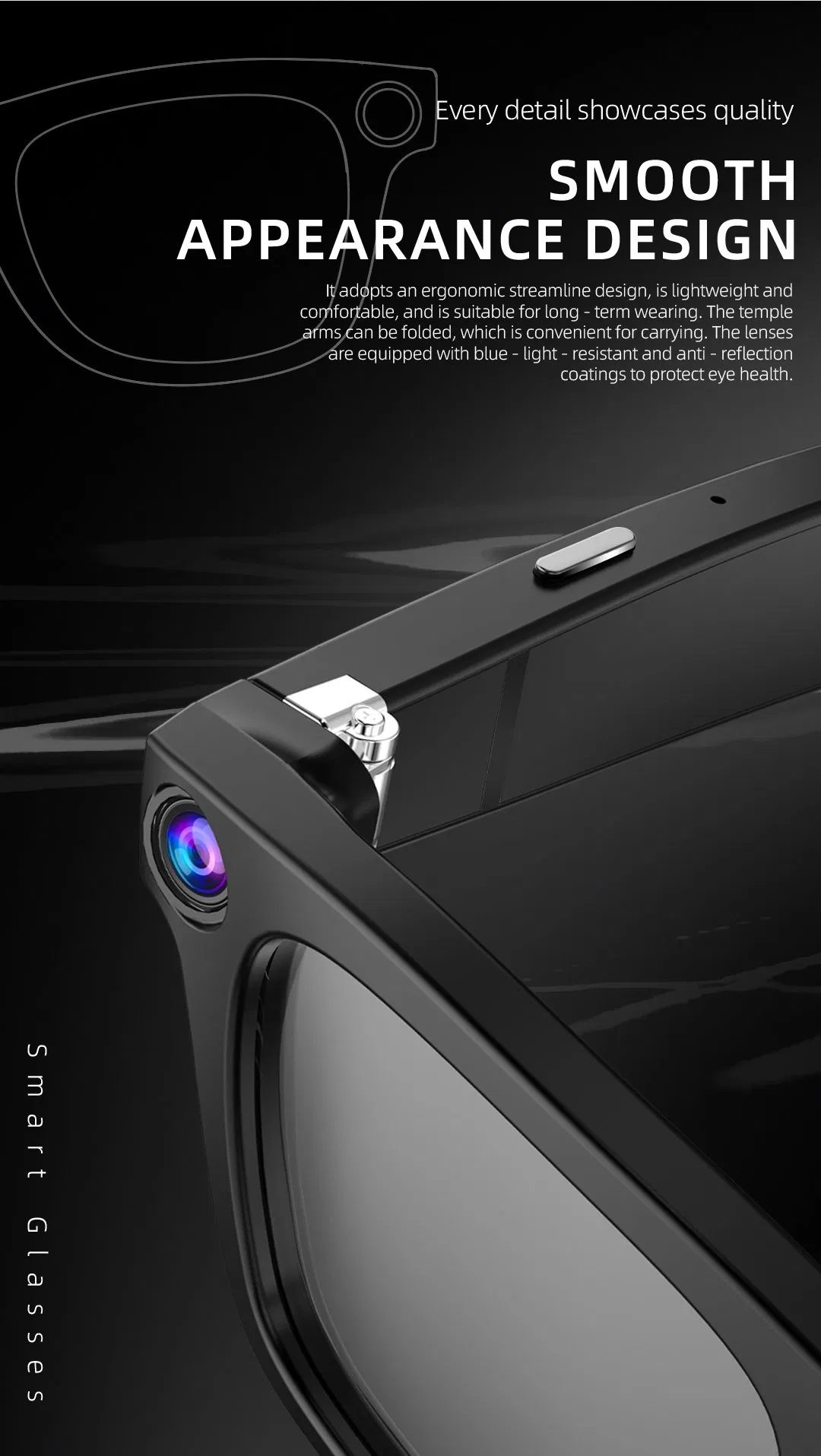 New Smart Glasses Camera Ai Shooting Sunglasses Photo Video Recording Call Translation