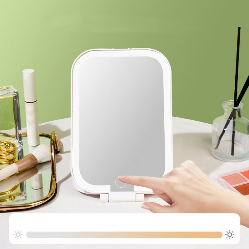 Portable Desktop Makeup Mirror Standing Folding Vanity Mirror for Cosmetic