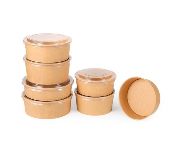 Salad Bowl Disposable Kraft Paper Bowl Takeaway Food Packaging Bowl