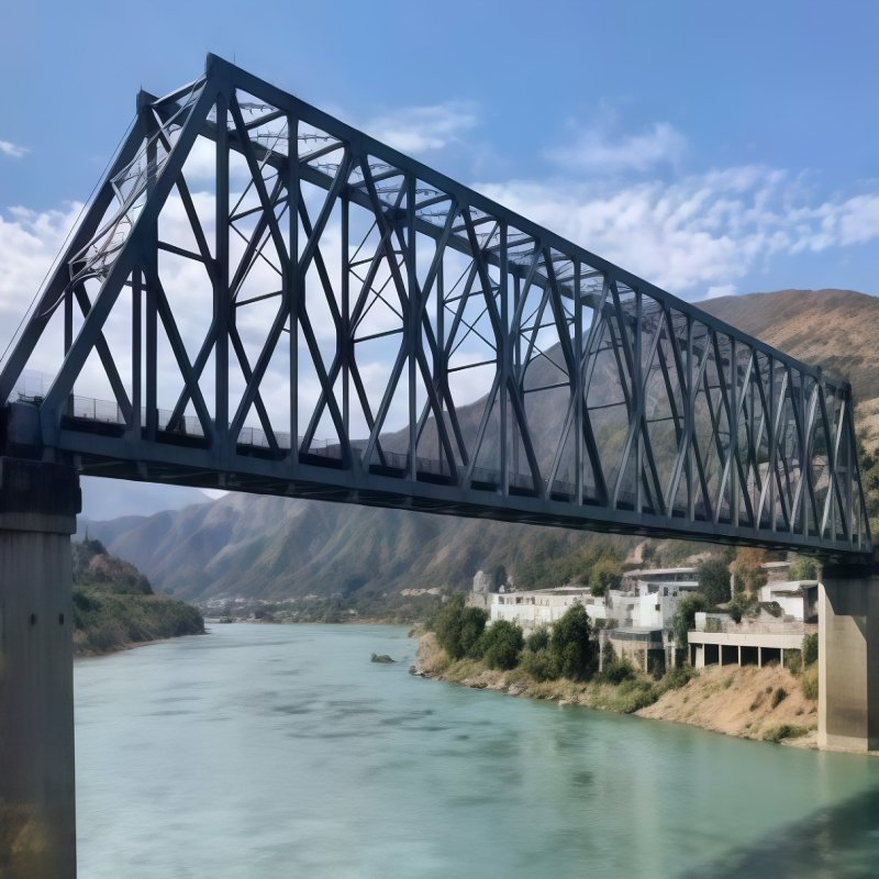 Fabricated Steel Truss Bridge Welded Steel Frame Structure Bridge