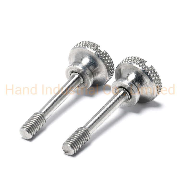 Custom M3 Knurled Head Screws Slotted Diamond Stainless Steel Captive Screws