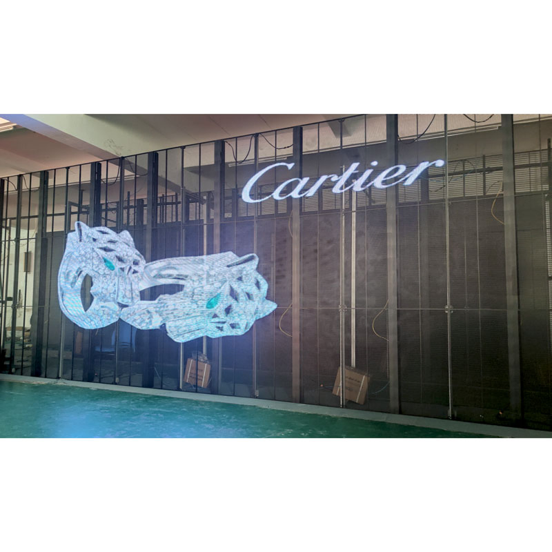 Indoor P3.91-7.82 Glass Window Transparent LED Video Wall Mall Bar Glass LED Transparent Panel Display Screen