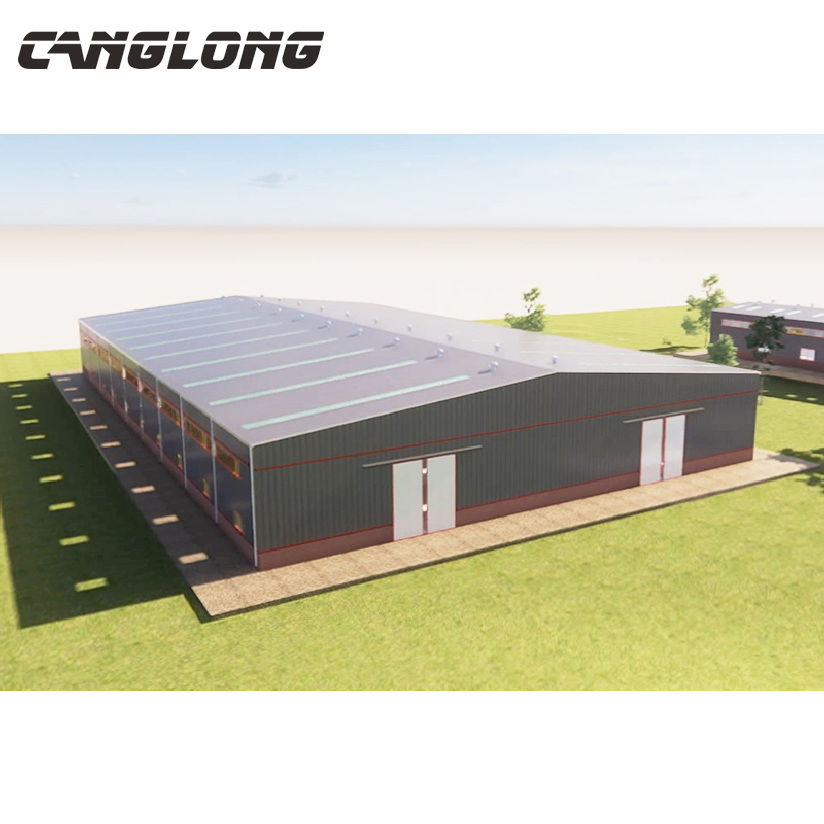Fast Construction Double Slope Aircraft Hangar Warehouse Building in Madagacar