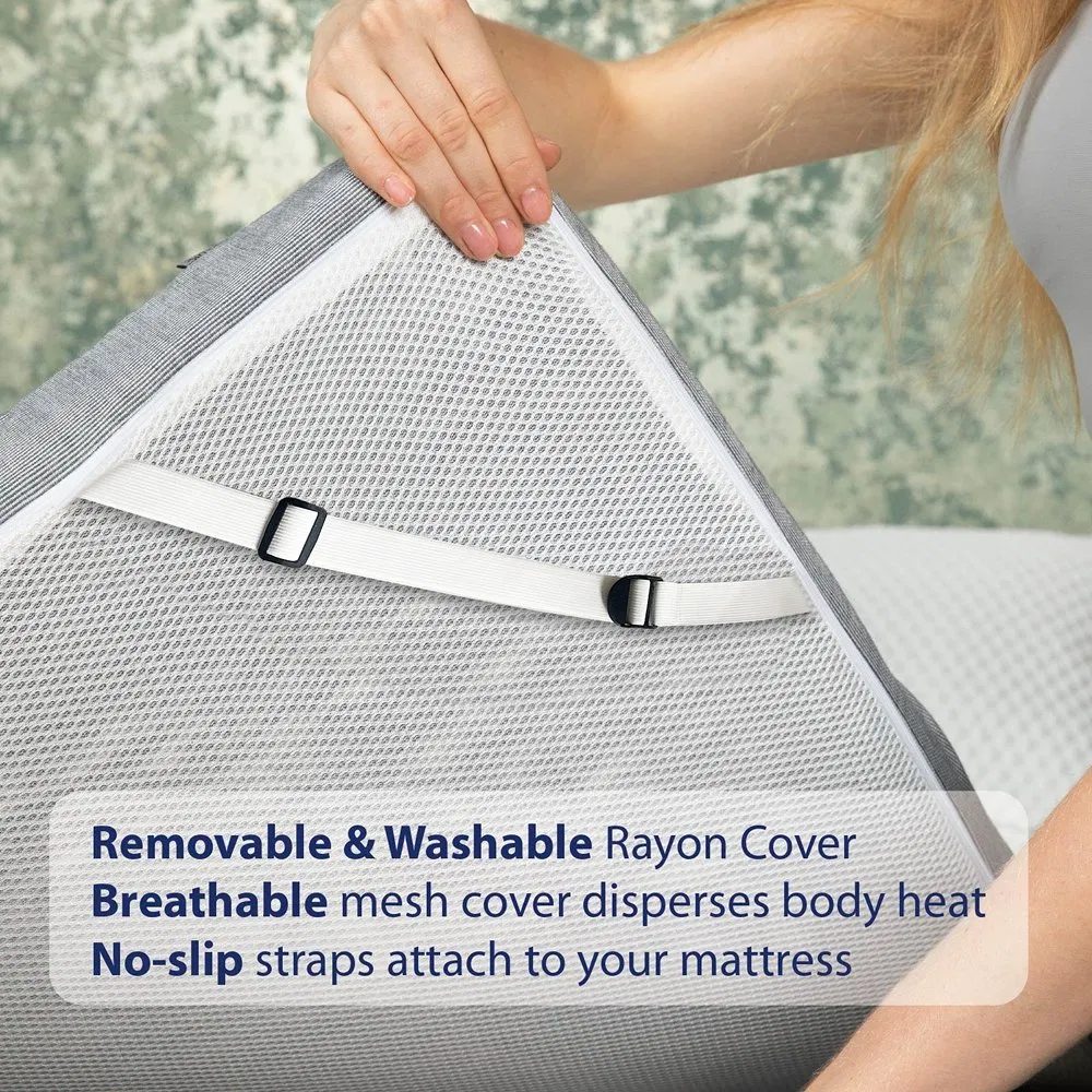 3 Inch Bamboo Charcoal Memory Foam Mattress Topper with Waterproof Removable Cover, Customized Size