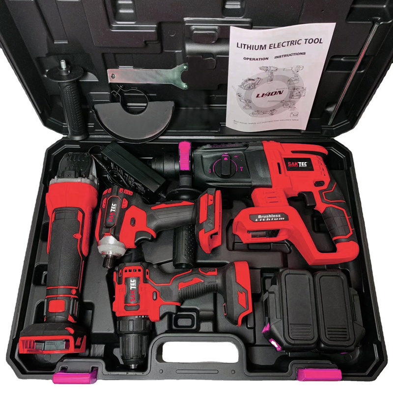 OEM 20V/36V Multifunction Cordless Power Tools Set 4 in 1angle Grinder Hammer Wrench Drill Combo Kit for Wholesaler