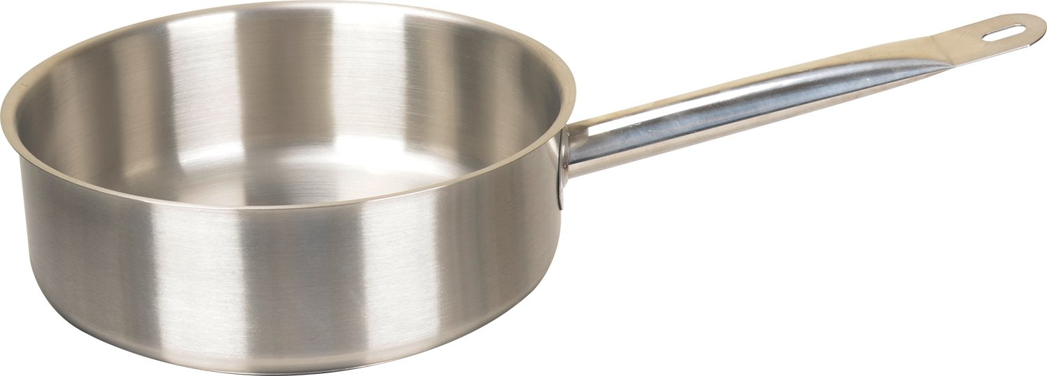 Кастрюля сотейник нержавеющая короткая с одной ручкой