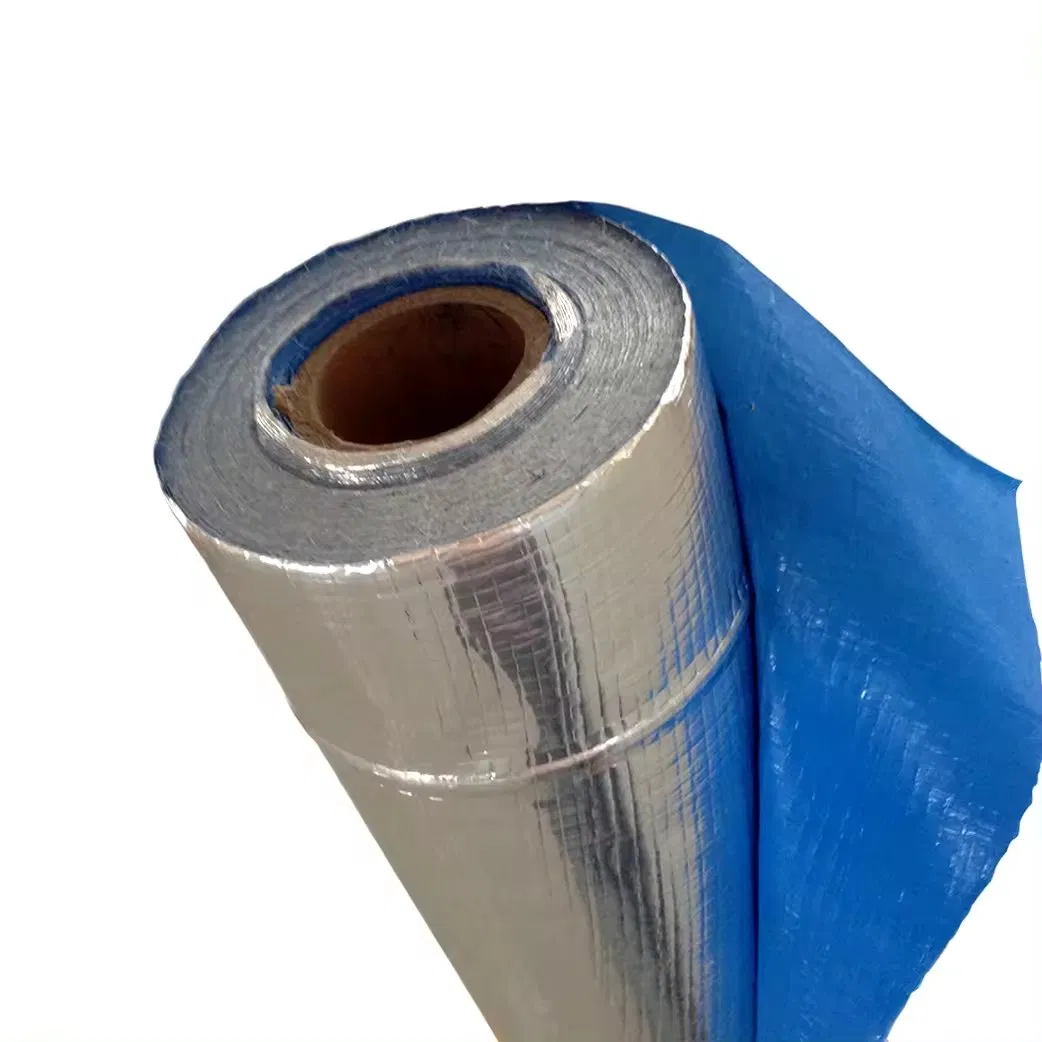 Reflective Radiant Barrier Fireproof Aluminium Foil with Woven Fabric Insulation Roof Sarking