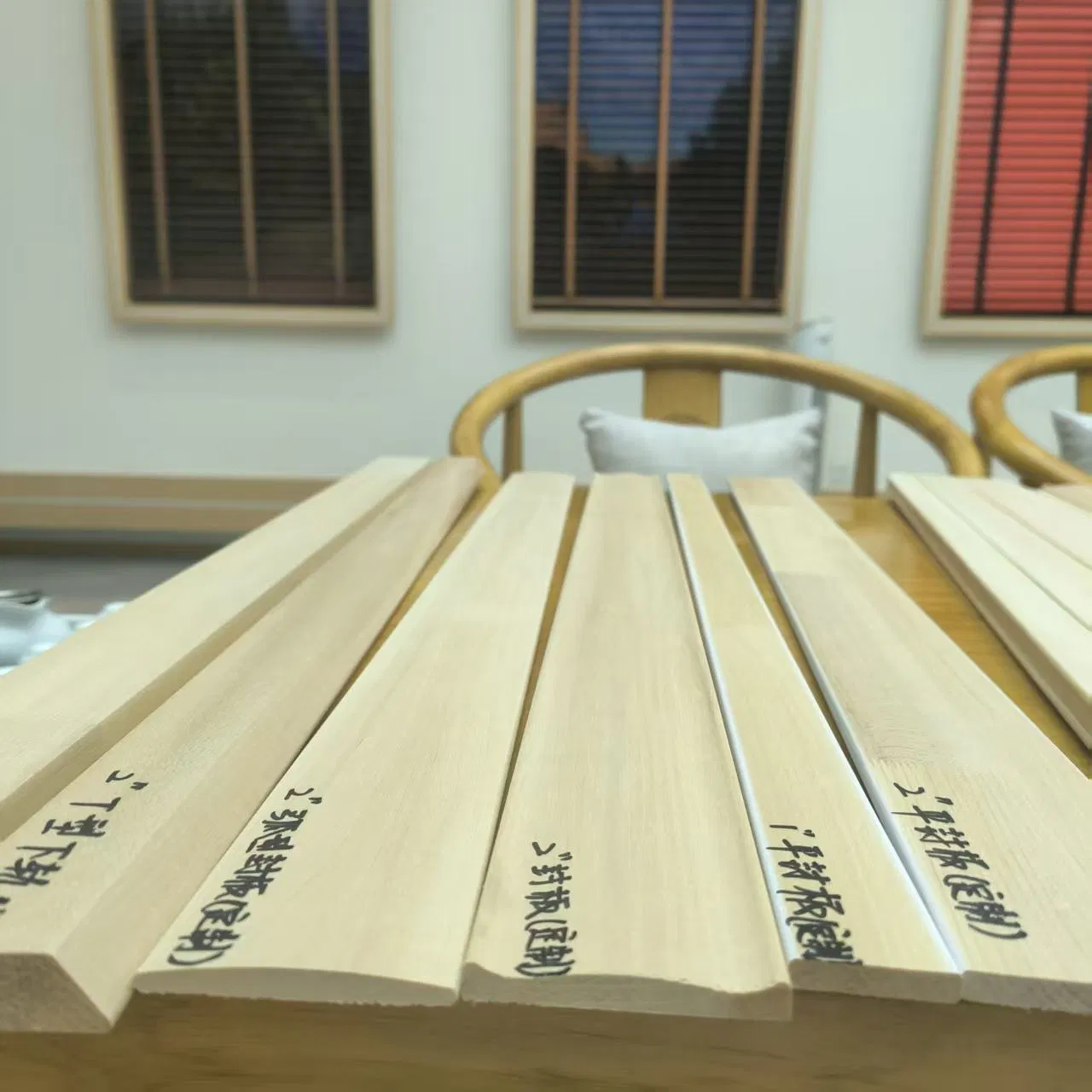 Customized Manual/Cordlessss Wood Venetian Blinds Slats Wooden Blinds Accessories Louver Panel for Windows