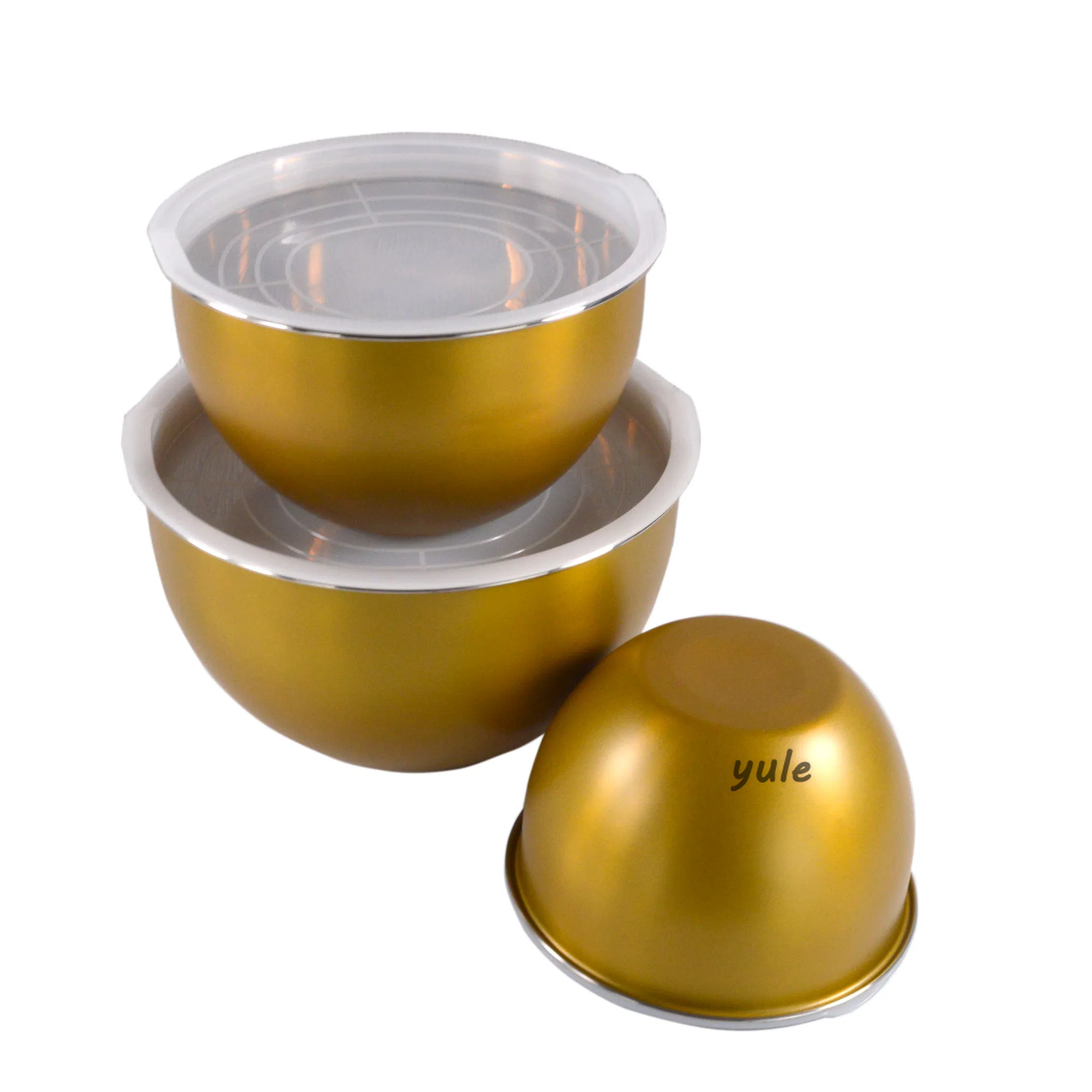 Wholesale Golden Sustainable Mixing Bowl 304 201 Stainless Steel Salad Bowl Whisking Bowl