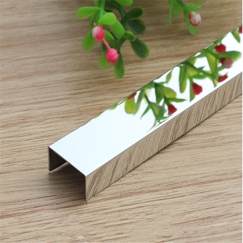 SUS 304 316 High Quality Stainless Steel Metal Profile U Channel Mirror Black Trim for Interior Wall Decoration