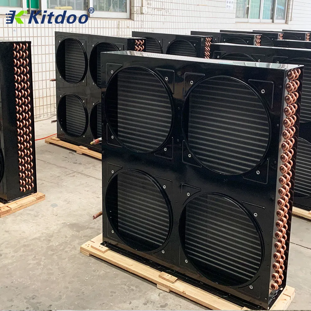 Heat Exchanger Copper Air Cooled Condenser with Two Fans for Cold Room Refrigeration Condenser