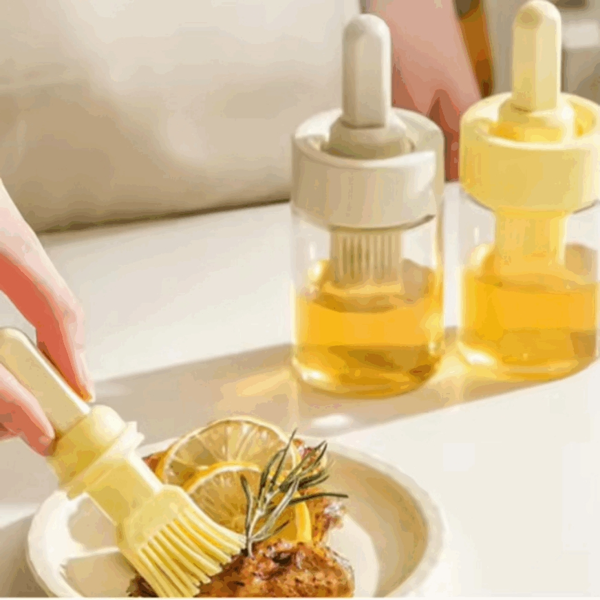 Retractable Telescopic Handle Oil Bottle Brush for Adjustable Length Cleaning of Various Depth Kitchen Containers