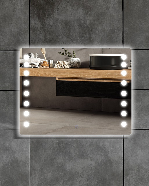 CE Approved Wall Mounted Rectangle LED Bathroom Wall Mirror