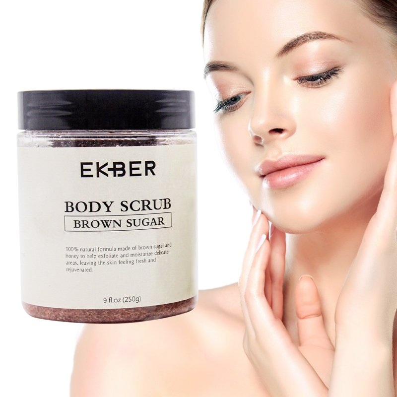 Hot Sale 100% Natural Body Scrub Cellulite Reduction Exfoliating Whipped Honey Brown Body Sugar Scrub
