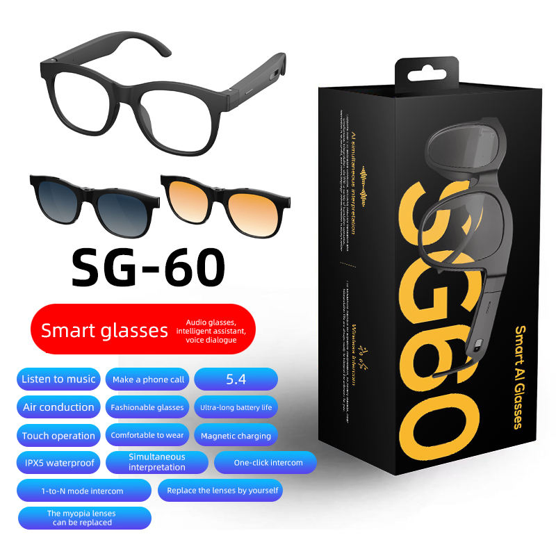 Smart Glasses Wireless Ai Translation Glasses Video Audio Sunglasses