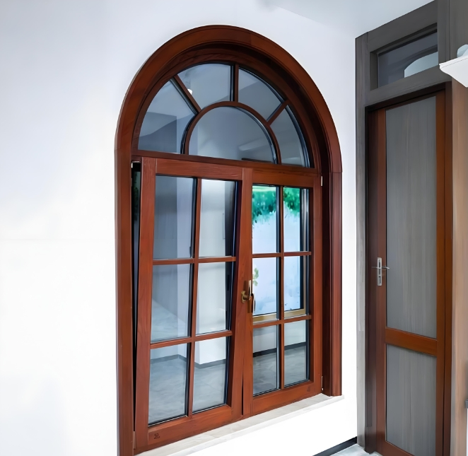 Mss-68 Series Solid Wood Arched Windows, Thermal Insulation Casement Windows