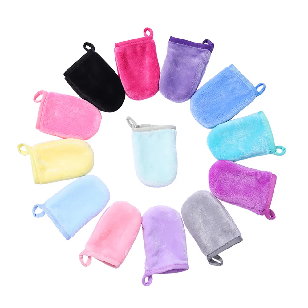 Bath Glove Soft and Skin Friendly Makeup Remover Mitt Shower Scrub Gloves Body Facial Massage Mitt Face Microfiber
