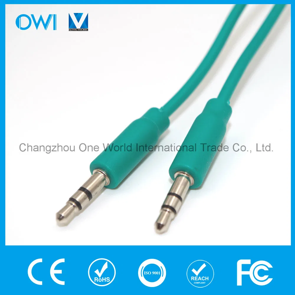 Slim 3.5mm to 3.5mm Elastic Audio Cable Green