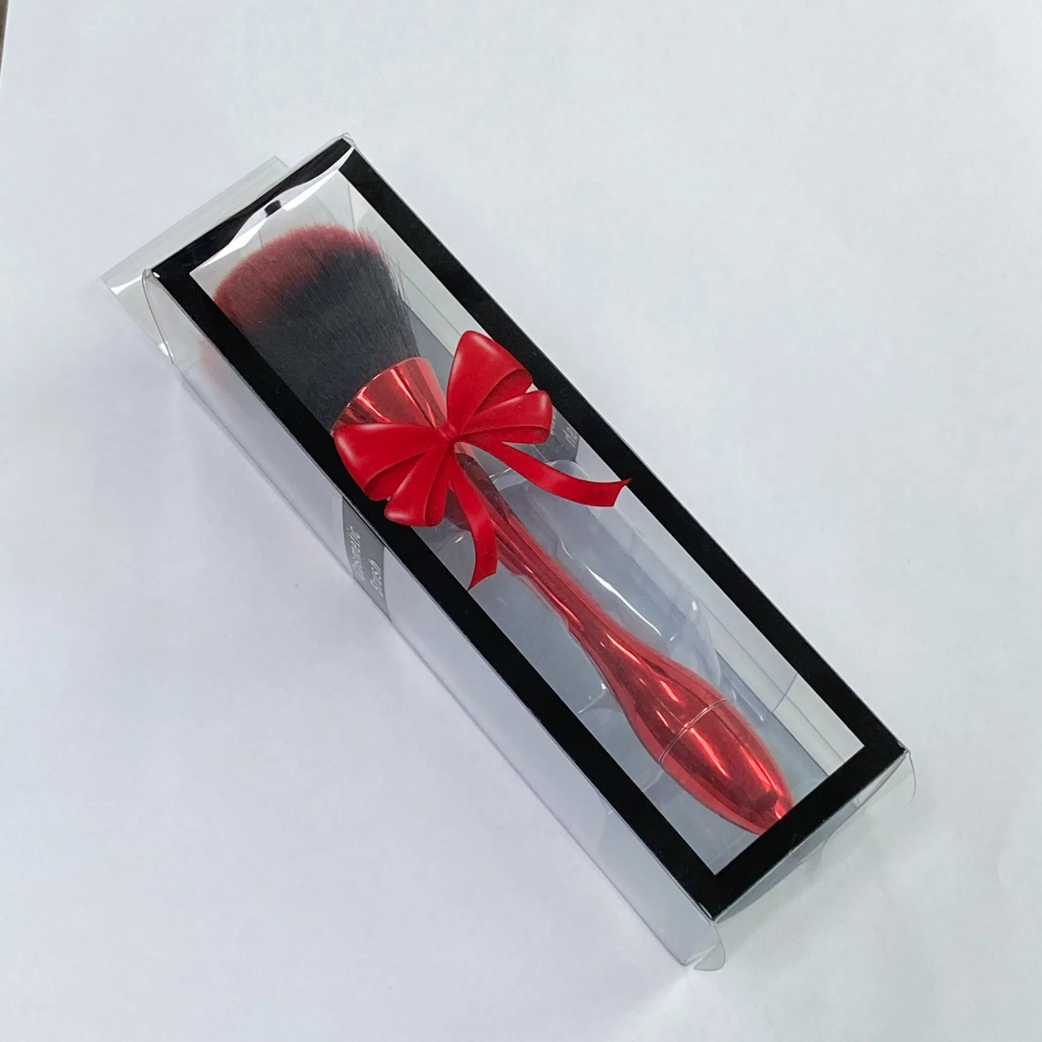 Compact Red Blush Powder Brush with a Casing