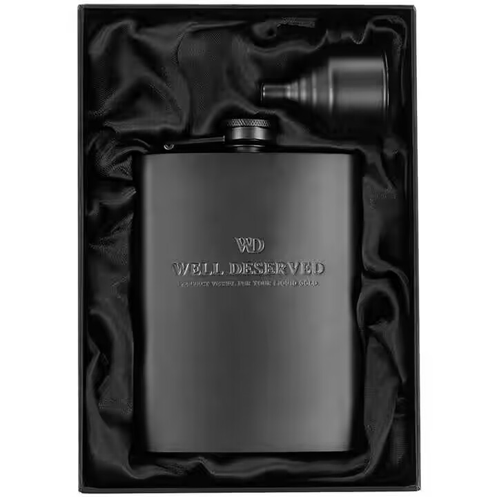 6-8oz Rose Gold Black Gold Whisky Wine Hip Flask Set with Custom Logo for Heavy Water Hangar One Willowbank