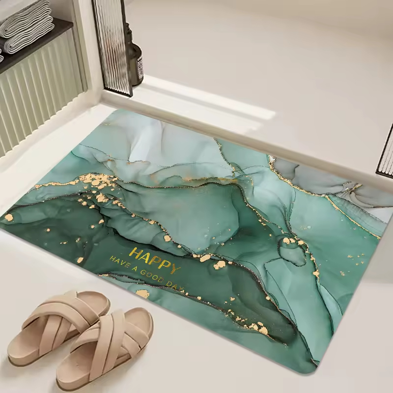 Bath Mat-Rubber Backing Non Slip Bathroom Rugs Quick Dry Absorbent Surface Grey Bathroom Floor Mat