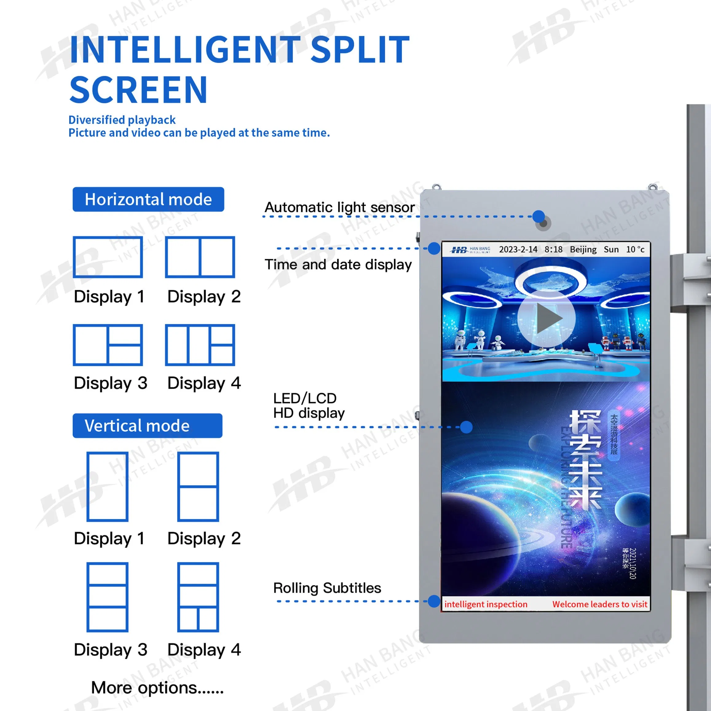 LCD Street Light Screen and Smart City Features Digital Signage