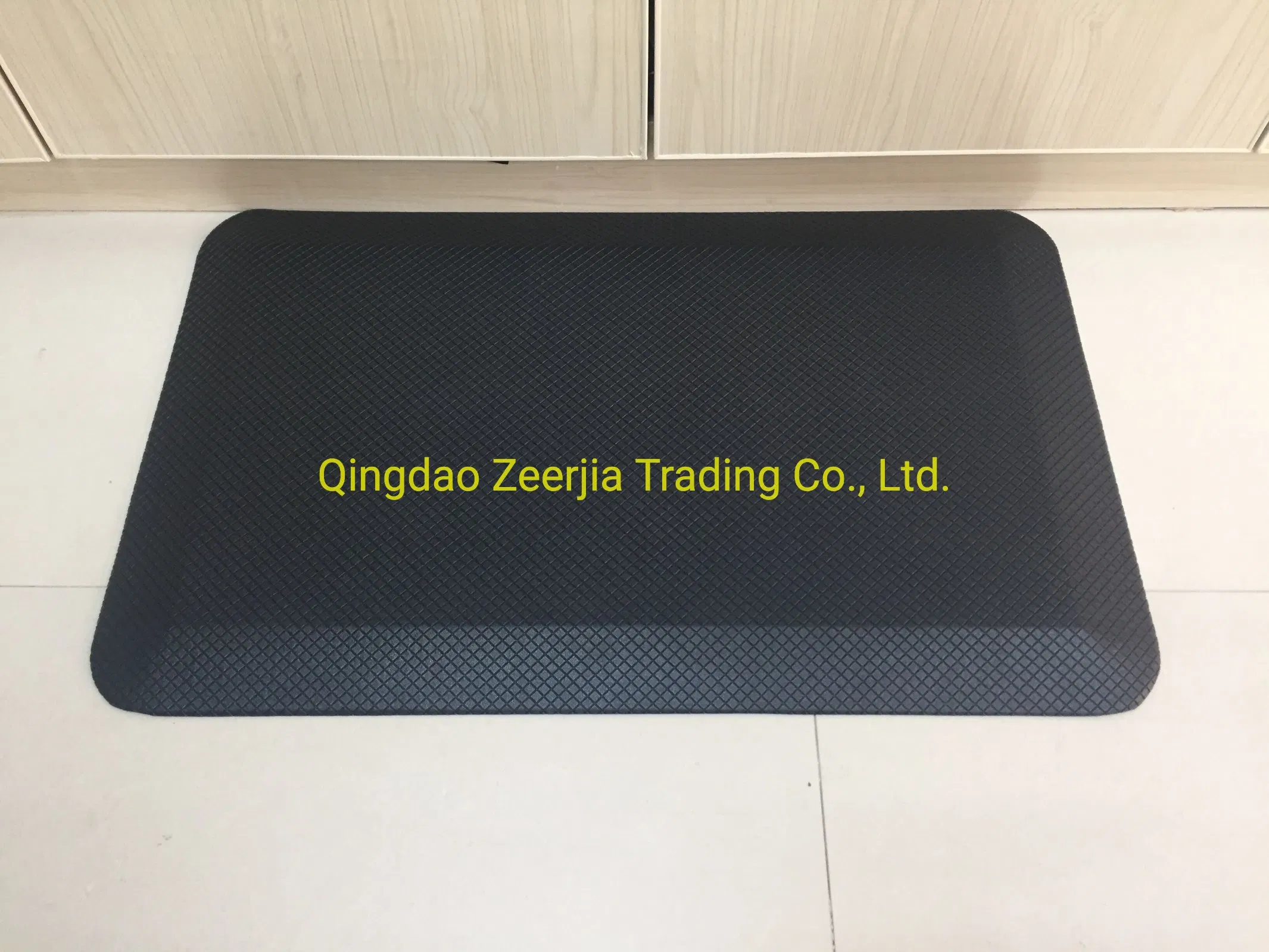 10-18mm Black PVC PU Foam Anti-Fatigue Mat for Office/Kitchen/Bathroom