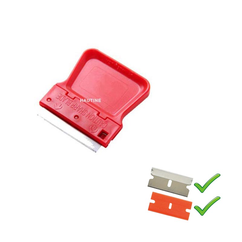 Mini Cleaning Scraper Plastic Razor Scraper W/Double-Edged Plastic Blades or Metal Blades