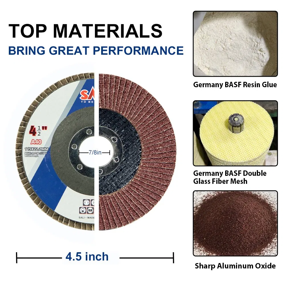 4" 100mm Abrasive Tool Emery Disc Sanding Flap Disc Wheel Premium Alumina for Wood Metal Grinding