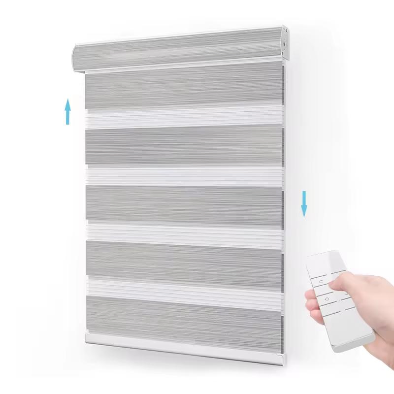 Viskon Customized Size Electriced Zebra Blinds Curtain Motorized Blackout Roller Window Blinds