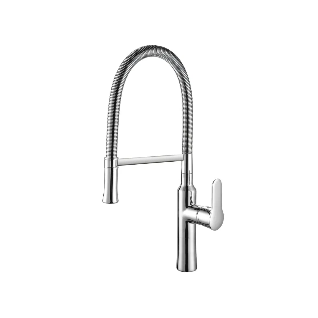 Fashion Pull out Single Handle Chrome Polished Brass Kitchen Faucets