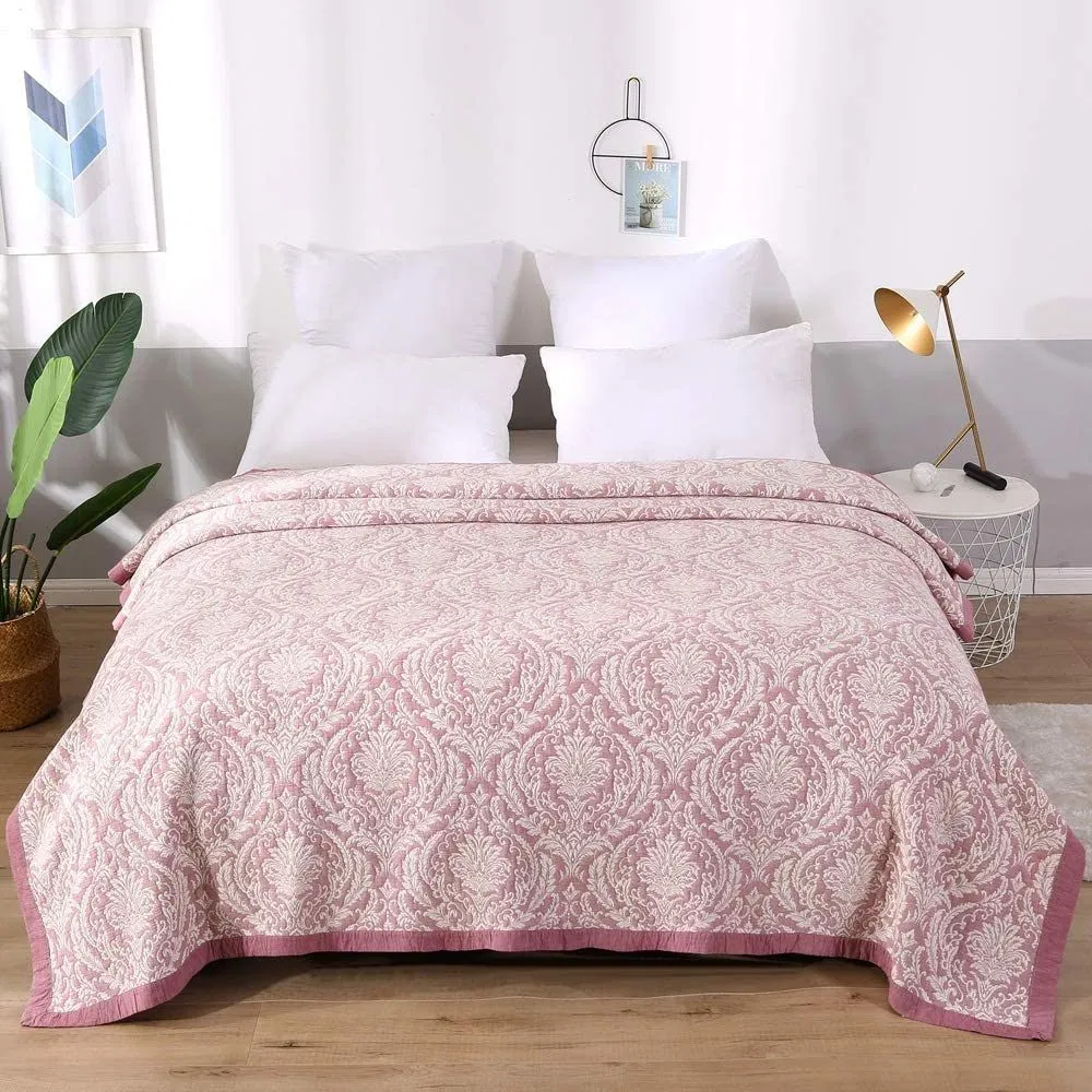 Beach Quilt Set Large / Full Sizenovel Design Bedding Cover Summer Light Printed Quilt Pink Quilt Bedspread
