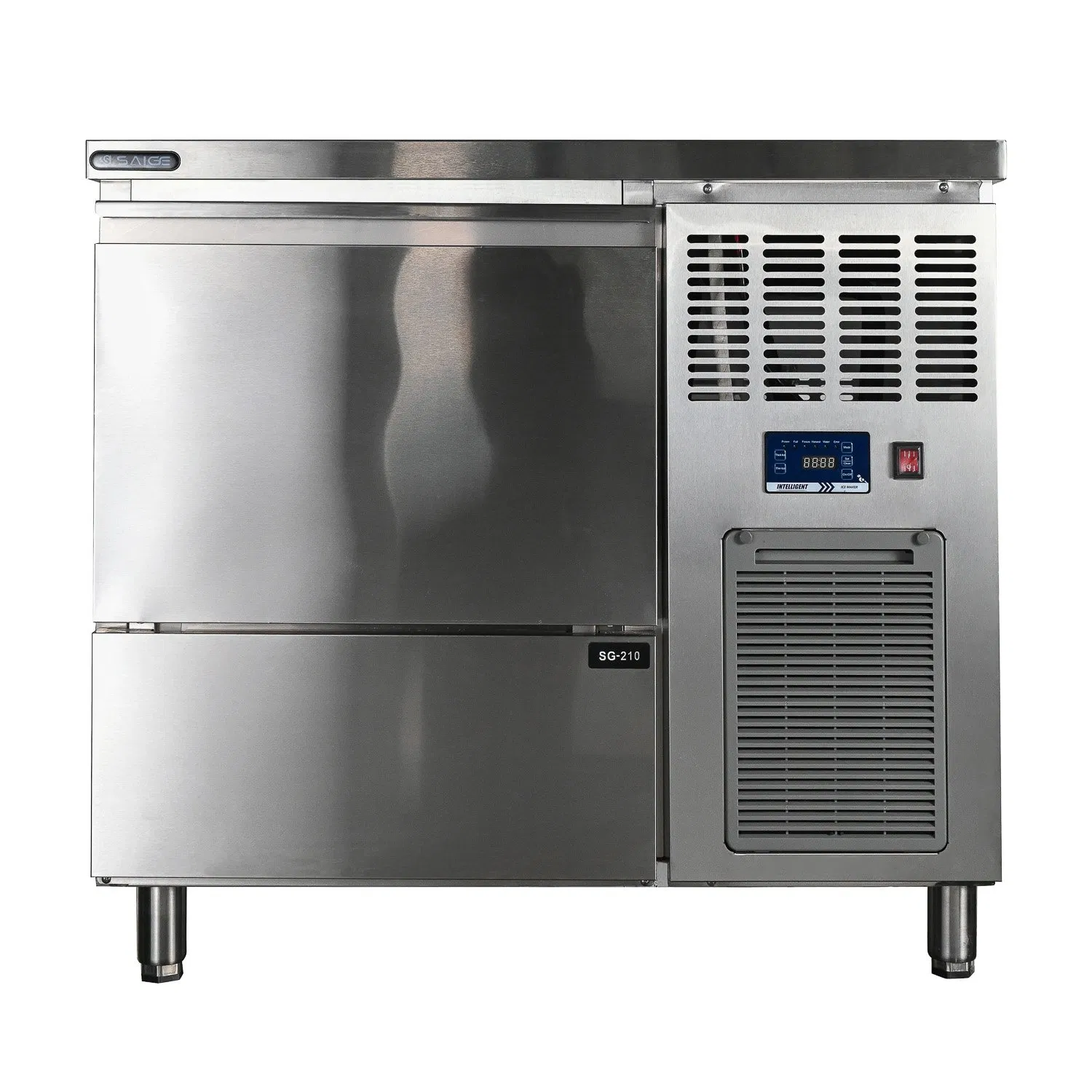 Saige SGS-E210PS 28*28*32mm 100kg/24h Professional Commercial Use Solid Cube Ice Maker Machine Ice Making Machine Ice Maker Ice Cube Machine