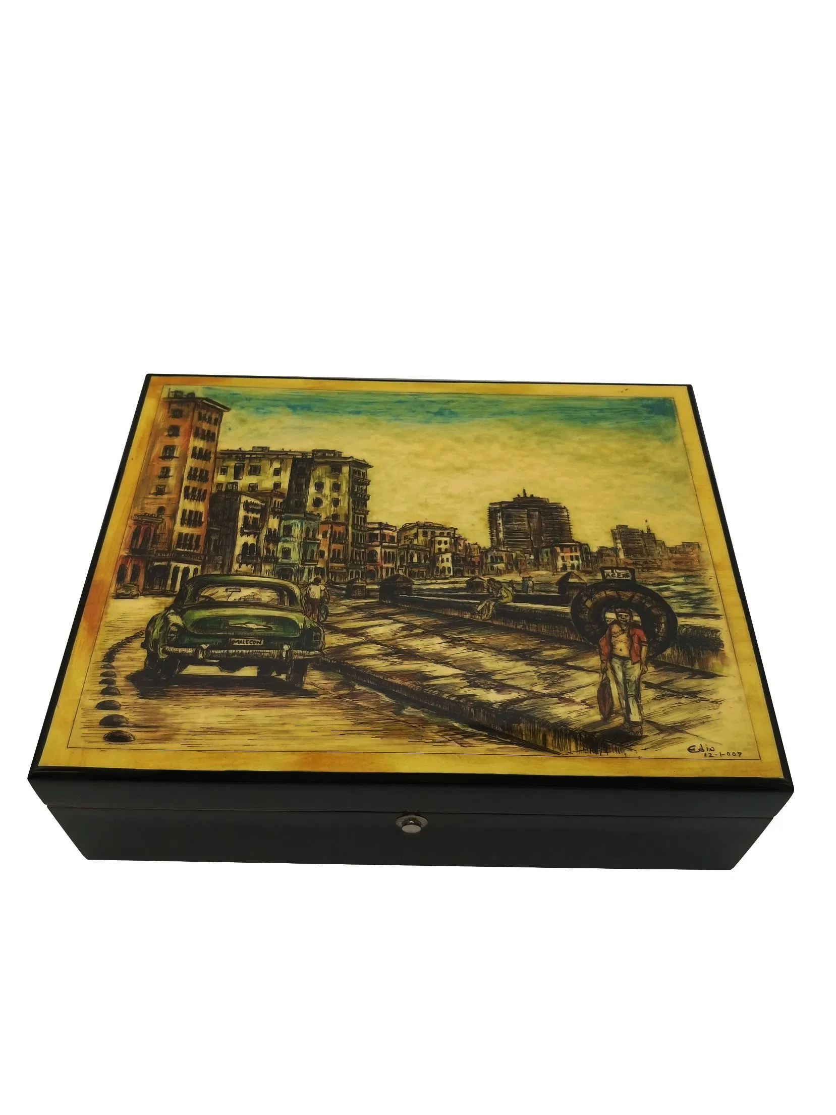 Customized Fashionable Cigar Humidor Storage Box Wooden Cigar Packaging Box
