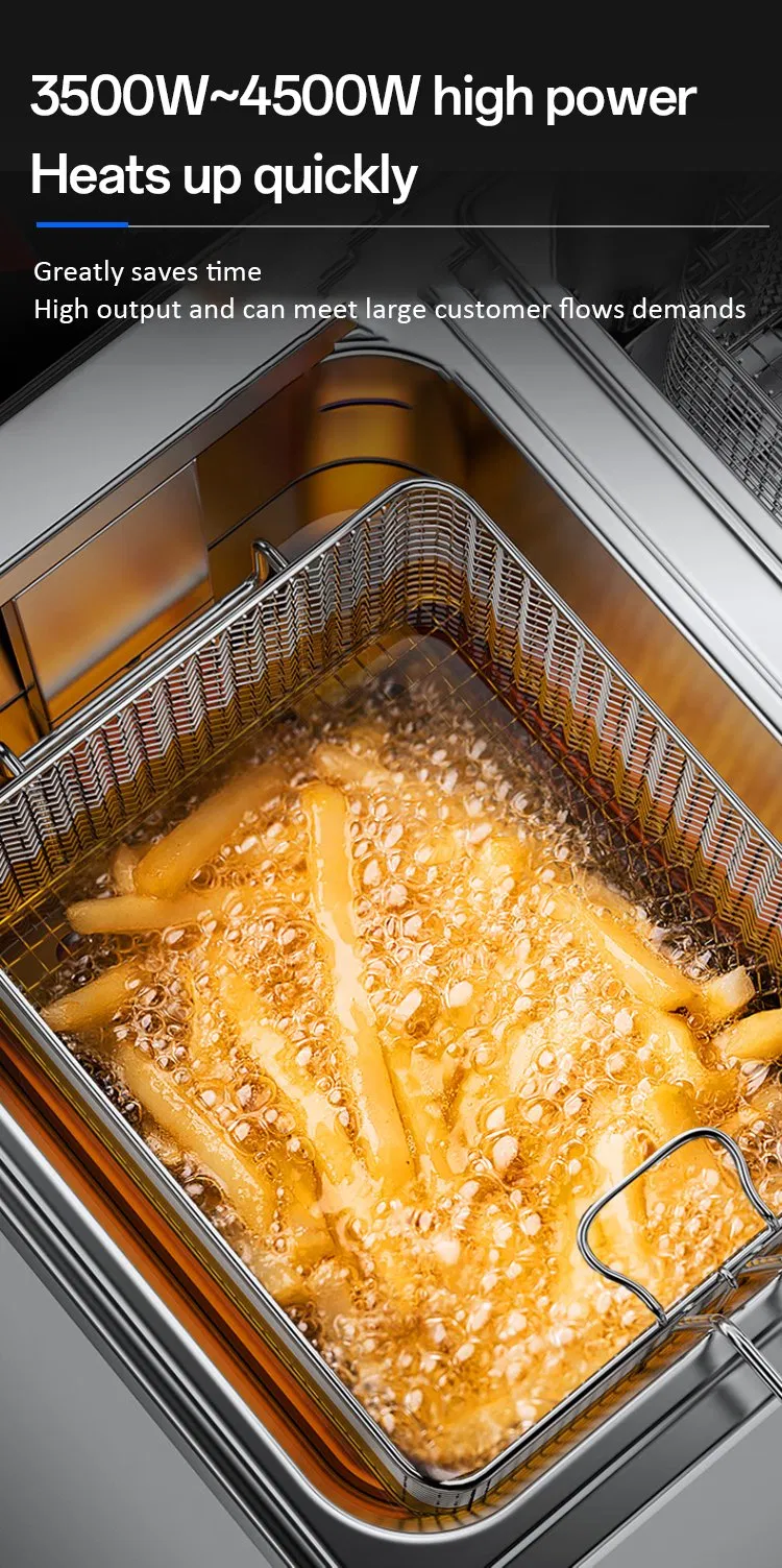 Commercial 18L High Capacity Electric Heating Professional Kitchen Single Cylinder Deep Fryer