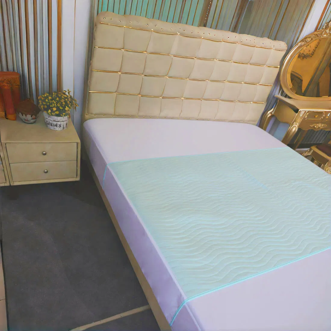 Bed Pads with Tuckable Sides Washable Reusable Incontinence Bed Underpad Mattress Protector