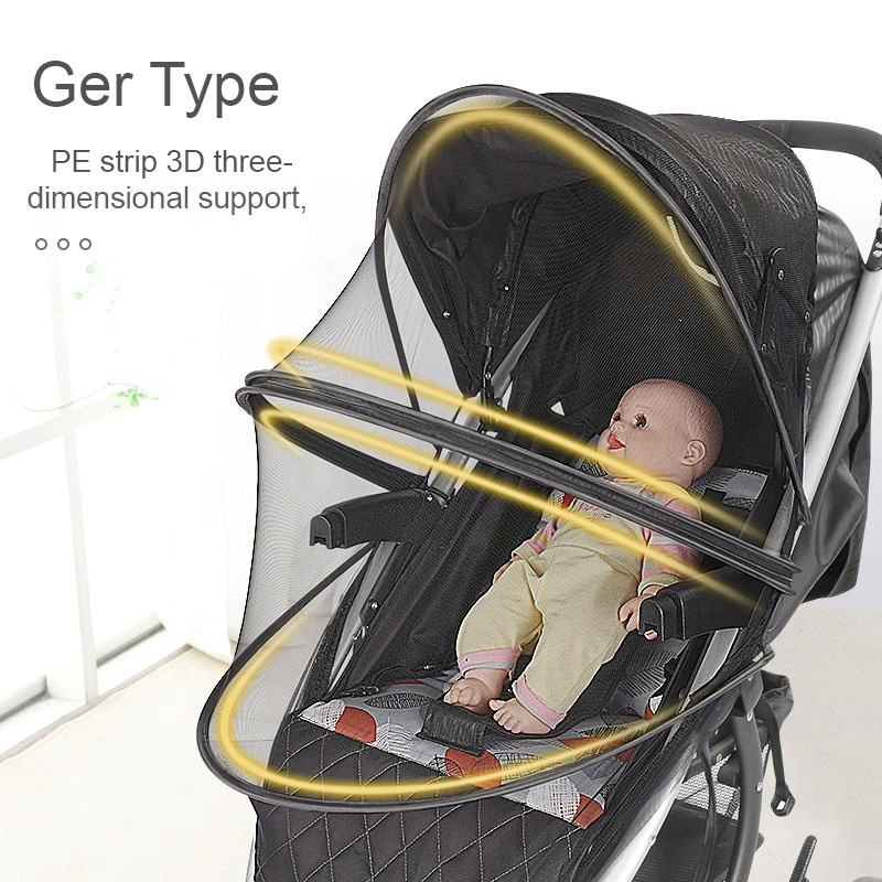 Full Coverage High Tensity Polyester Mesh Baby Stroller Mosquito Net