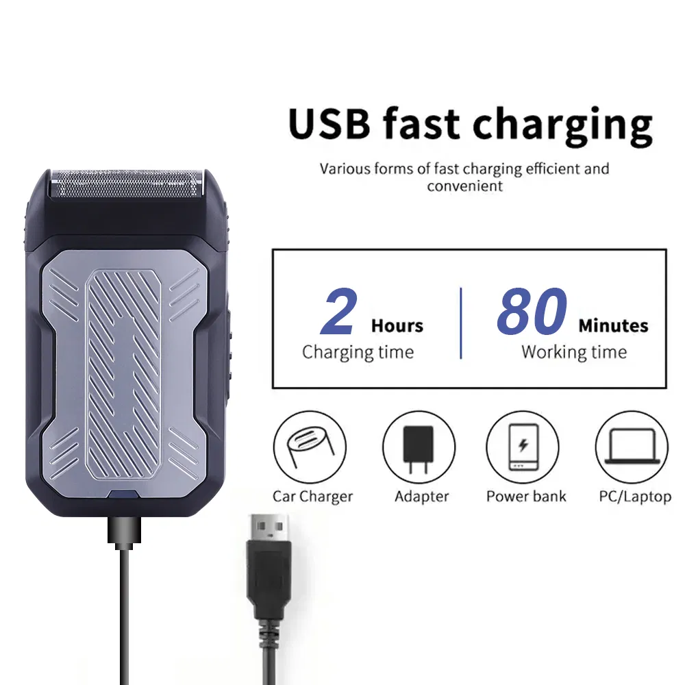 Rechargeable Travel Portable Electric Shaver for Man USB Charging Men's Shaver with Pop Trimmer