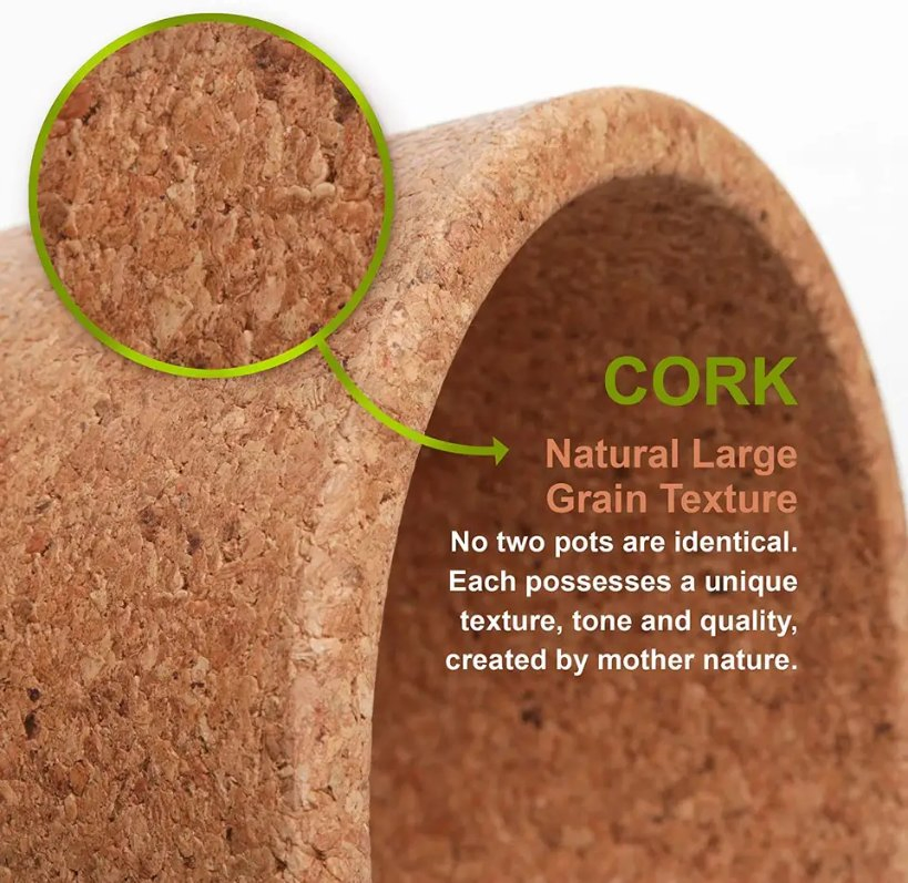 Cork Flower Pot Eco-Friendly Natural Pot for Plants Succulents Herbs Indoor Planter Gardening Gift