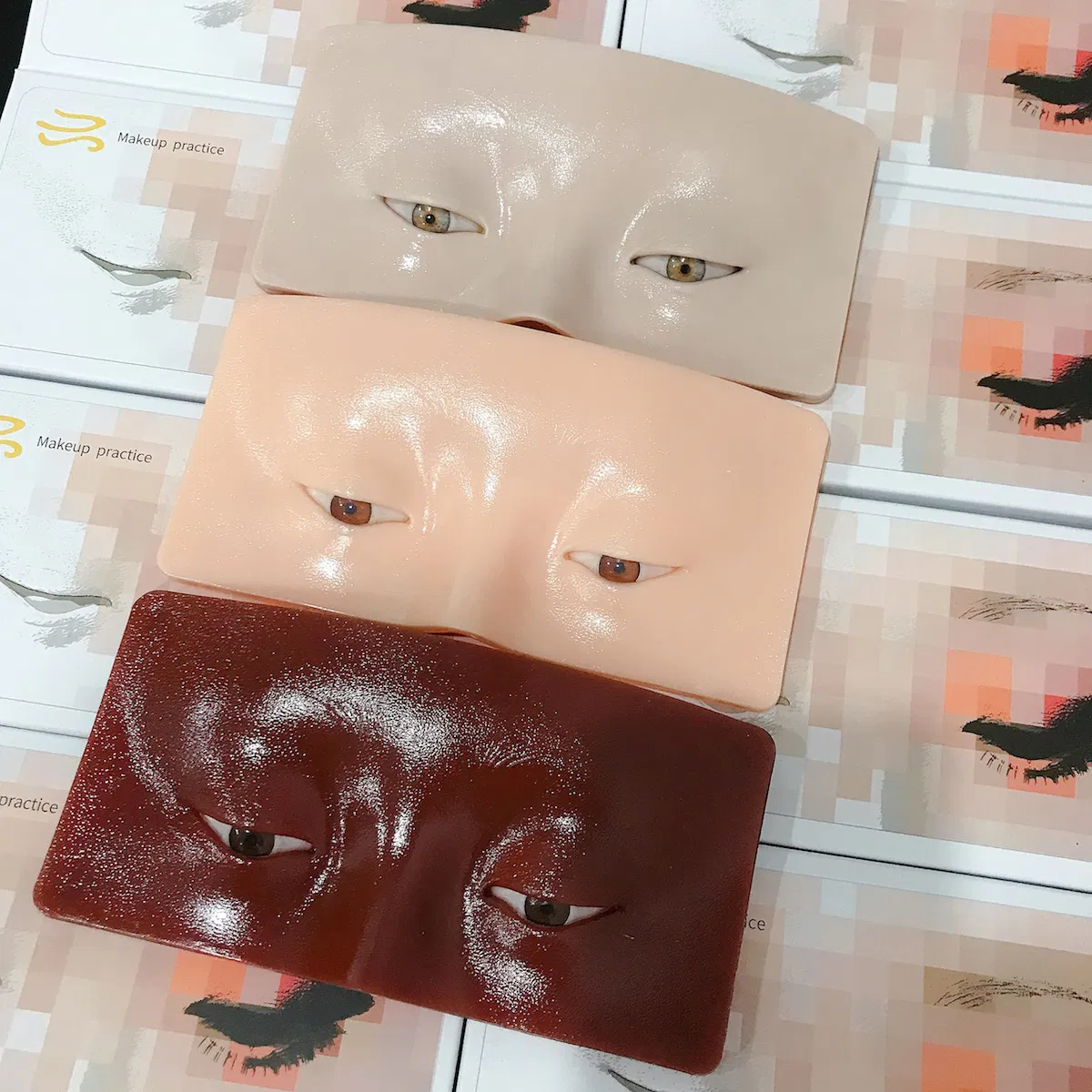Simulated Face Silicone Makeup Board Reusable Eyebrow Eye Makeup Board Practice