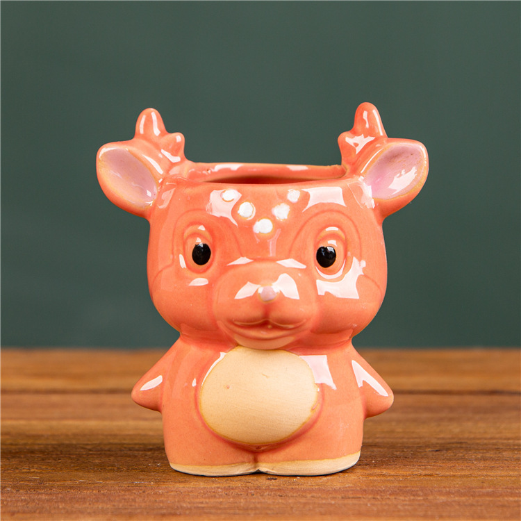 Горшки керамические мини для цветов олень