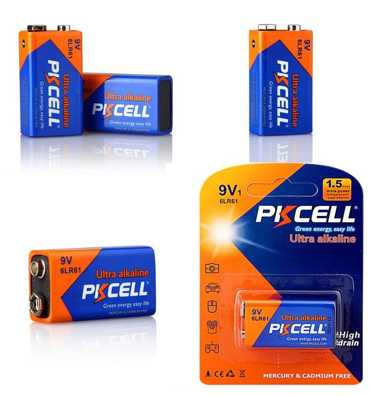 Батарейка алкалиновая 9V PKCELL 6LR61