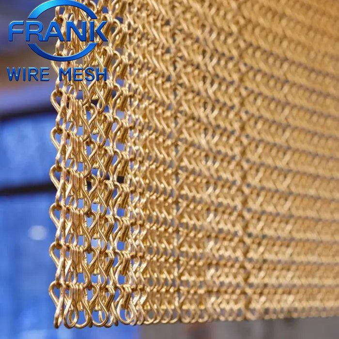 Easy to Clean Powder Coating Aluminum Double Hook Chain Fly Curtain Mesh Used on Hotel Lobby Partitions Decorative